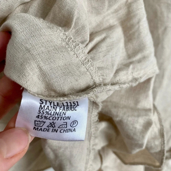 NWT Lost In Lunar Linen Mila Oversized Longsleeve Ruffle Flowy Coastal Top XS - Picture 8 of 11